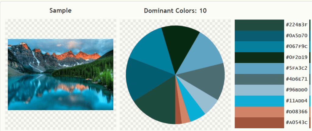 I uploaded the photo to palettegenerator.com and then took a screen clip of the colors with the hex codes.
