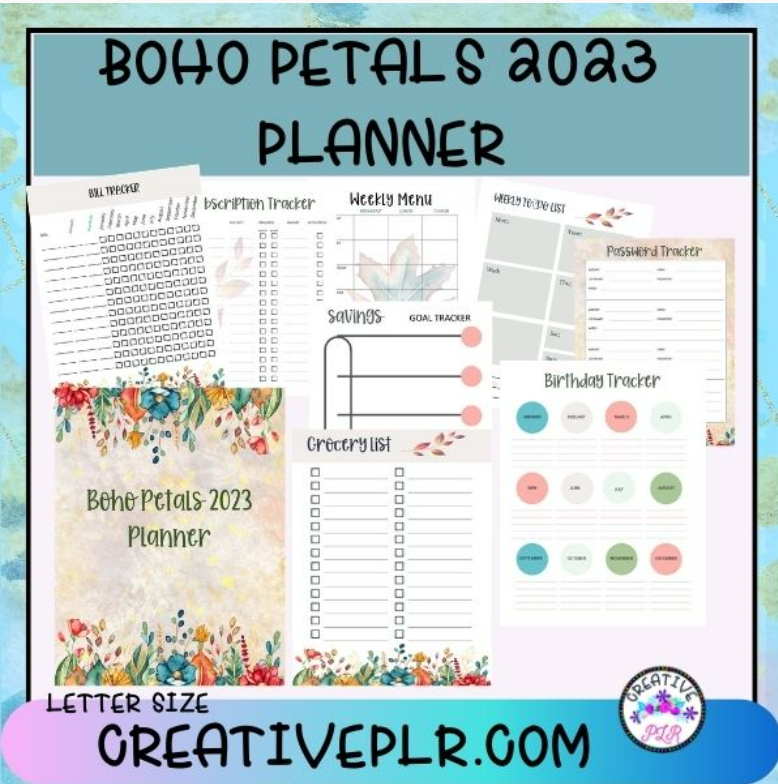 boho petals 2023 planner