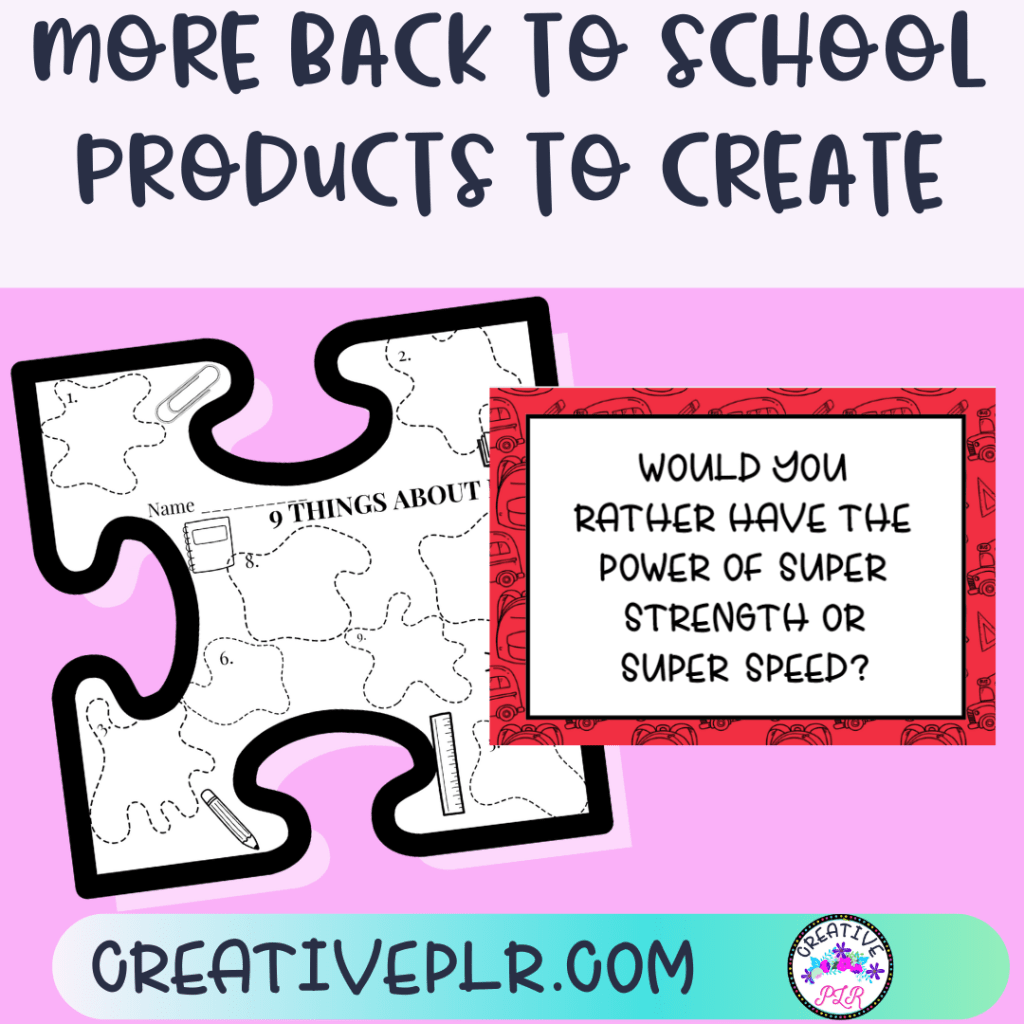 More Back to School Products to Create