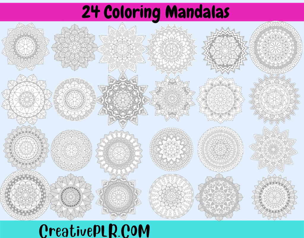 sales image of 24 mandala coloring pack